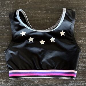 More Than Magic Girls S (6/6X) Black Sports Bra